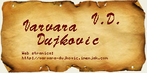Varvara Dujković vizit kartica